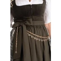 Alpenflüstern Dirndlschürze Kettengürtel - BREZE & HERZ - gold, schwarz, silber