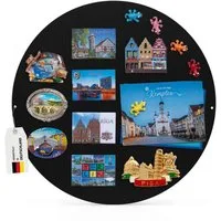 banjado Magnettafel Stahl Rund, (inkl. 4 Magnete, Runde Stahlmagnettafel)
