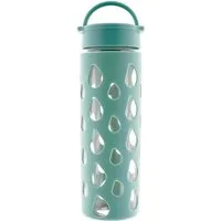 MATO Trinkflasche aus temperaturbeständigem Borosilikatglas mit Silikonhülle 600 ml