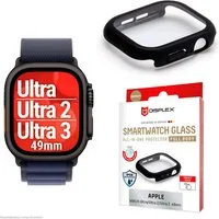 Displex Displayschutzglas Smartwatch Glass All-In-One Protector Full Body für Apple Watch Ultra 2 49 mm, Apple Watch Ultra 3 49 mm, Apple Watch Ultra 49 mm, Displayschutzfolie, Schutzfolie, Bildschirmschutz, kratz- & stoßfest