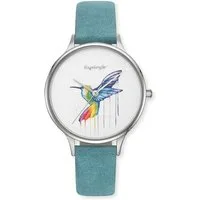 Engelsrufer Quarzuhr Paradise Colibri ERWA-COLIBRI-NTQ1-MS, Armbanduhr, Damenuhr, Lederarmband, analog