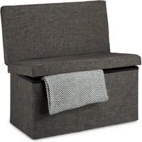 relaxdays Sitzhocker Faltbarer Sitzhocker mit Lehne L, braun