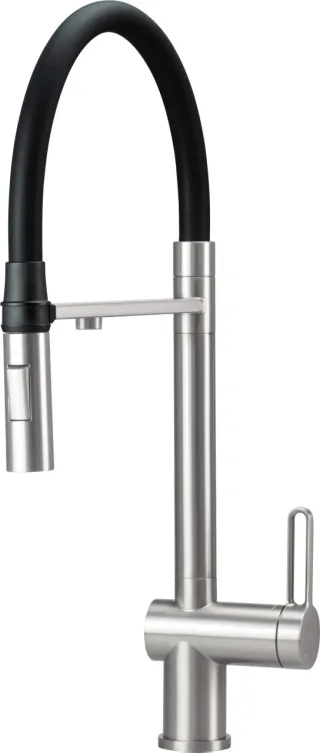 Neuesbad Küchenarmatur mit Flex-Auslauf, 2-Funktion SPRAY+Wasserfilteranschluss, Edelstahl Gebürstet NB1DEBRMF75M1