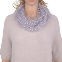 MIRROSI Loop Damen Schal Unifarbe mit Punktenmuster HALBTRANSPARENTm Schlauchschal, (ca. 150x35cm Zweimal um den Hals wickelbar)