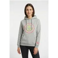Zwillingsherz Kapuzensweatshirt mit Ankeraufstick und neonfarbenen Details