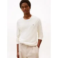 Tommy Hilfiger Strickpullover ESSENTIAL COTTON V NECK mit V-Ausschnitt und Stickerei unifarben, casual, regular fit, Baumwolle, V-Ausschnitt