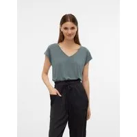 Vero Moda V-Shirt VMFILLI SS V-NECK TEE GA NOOS Materialmix, relaxed fit
