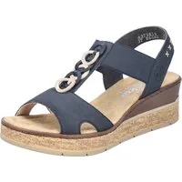 Rieker Keilsandalette Sommerschuh, Sandale, Plateausandale mit Gummizug für guten Sitz