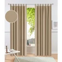 OTTO home Vorhang Raja (2 St), Schlaufen, blickdicht, Polyester, 2er-Set, Bestseller, einfarbig, modern, pflegeleichte Mikrofaser