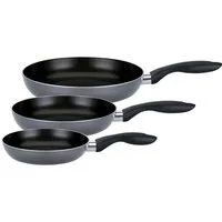 GSW Pfannen-Set Bratfit, Aluminium (Set, 3-tlg., 1x Pfanne 20cm, 24cm, 28cm), mehrfache, pflegeleichte Antihaft-Versiegelung