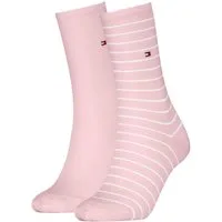 Tommy Hilfiger Socken TH WOMEN SOCK 2P SMALL STRIPE (2-Paar, 2 Paar) mit schmalem Rippenbündchen, meliert, gestreift