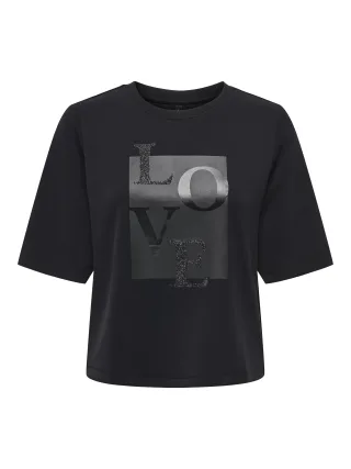 ONLY - ONLMAYA S/S MODAL PRINT TOP BOX JRS Black - Gr. - M