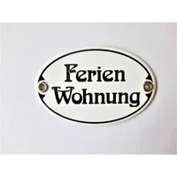 Elina Email Schilder Hinweisschild "Ferienwohnung", (Emaille/Email)