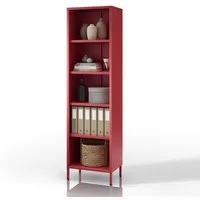Jan Nowak Sideboard MARIO Bücherregal Schmal Metall Stahl 50x180x35cm 4 Regale Sparkling (Stahl 0,6mm, 4 Regale 40kg, 25mm Raster, Wandbefestigung möglich), Brilliance Beine regulierbar Wohnzimmer Büro