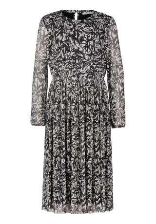 Betty & Co - Plisseekleid weiß/schwarz - Gr. - 38