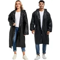 LA CUTE Regenmantel Fahrrad Regenmantel Regenponcho mit Kapuze Festival Camping Outdoor (Übergangsjacke Langer Regenmantel mit Kapuze und Druckknöpfen, unisex und vielseitig, Regenjacke Kapuzenjacke Herbstjacke Winddichte Jacke Outdoor) Hochwertiges 
