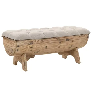 vidaXL Aufbewahrungsbank, Creme, Holz, Tanne, 2-Sitzer, Rechteckig, 51x44x103 cm, Esszimmer, Bänke, Sitzbänke