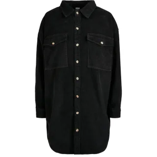 Urban Classics - Hemdjacke für Damen Langärmlig (Schwarz)