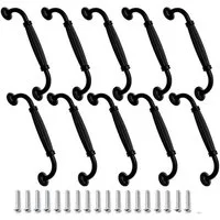 FELIXLEO Möbelgriff Möbelgriff Schublade Türgriff Aluminiumlegierung 128mm Schwarz (10-St)