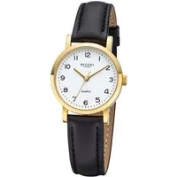 Regent Quarzuhr F-937, 7995.45.19, F937, Armbanduhr, Damenuhr, Mineralglas, Lederarmband, analog, Ø28 mm