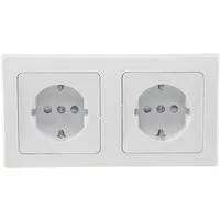 ChiliTec Trocknerball DELPHI Set 2 Steckdo.+ 2-fach Rahmen 250V~/ 16A, Klemmanschluss
