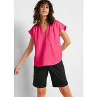 bonprix Shirtbluse Oversize-Passform, mit V-Ausschnitt, aus Baumwolle