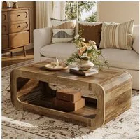 Tribesigns Couchtisch Rechteckiger Holz Wohnzimmertisch, 120 cm mit offenem Stauraum