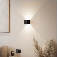 Neona LED Wandleuchte XENA AKKU, Flexibles Lichtspiel durch 4 verstellbare Lichtklappen, LEd fest integriert, Warmweiß