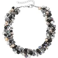 Firetti Collier Schmuck Geschenk Halsschmuck Halskette Kette, mit Kristallstein - mit Süßwasserzuchtperle