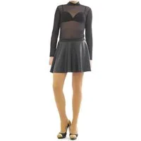 SYS Minirock Swing Rock Mini Gummibund Glanz Matt Lack Leder Optik Skirt Minirock