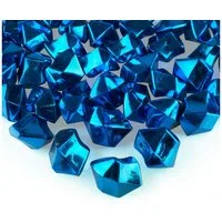 Goodymax Streudeko Goodymax® Kristall-Eis 25 mm Blau Metallic 50 Stück, Ziersteine Dekosteine Granulat Diamanten Edelsteine Dekoeis