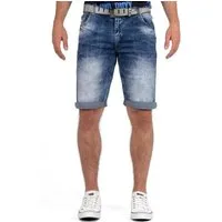 Cipo & Baxx Jeansshorts Herren Regular Fit Kurze Hose Stonewashed BA-21CB17 mit auffälligen und dekorativen Nähten