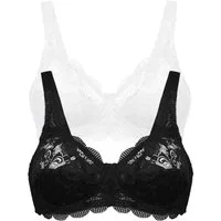 Susa Bügelloser BH Latina (2er Pack) zarte Spitze, atmungsaktiv, elastisch, bequem, BH-Set
