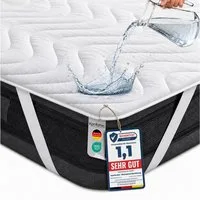 Matratzenschoner 100 g/m², 90x200, 120x200, 140x200, 160x200, 180x200 oder 200x200 cm Komfortec, 1 oder 2 Stück Wasserdichter Matratzenauflage