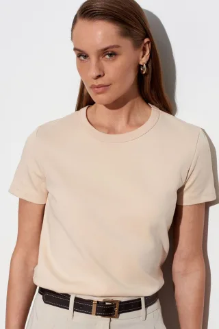 Damen T-Shirt mit Rundhalsausschnitt