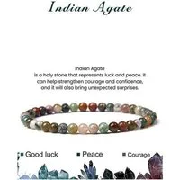 LuxusKollektion Perlenarmband Armband Naturstein Perlen 4mm Yoga Damen Geschenk Indischer Achat