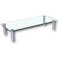 HOOZ TV-Aufsatz Klarglas mit Aluminiumfüßen - Ablage und Platzerweiterung 80x35cm, (modern, 1-St., mit Aufbauanleitung), aus Sicherheitsglas