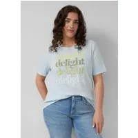 s.Oliver Kurzarmshirt T-Shirt T-Shirt mit Flammgarnstruktur und Print