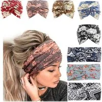 nsihing Haarband 8er Set Haarbänder Damen breite elastische weiche Boho-Stirnbänder, 8-tlg.