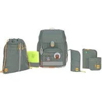 LÄSSIG Schulranzen Unique, Boxy, Letters green (Set, 7-tlg), PETA-approved vegan, aus recycelten PET-Flaschen