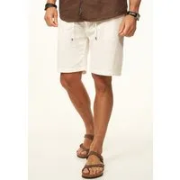 behype Chinoshorts für Herren als luftig leichte Sommershorts - Kurze Hose Leinen Shorts Bermuda im Regular-Fit für den Sommer