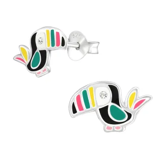 Tukan Ohrringe aus 925 Silber
