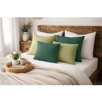 Amilian Dekokissen Sofakissen 4er Set mit Füllung - 2x 45x45 + 2x 35x45 cm, Hotelverschluss, waschbar, formstabil