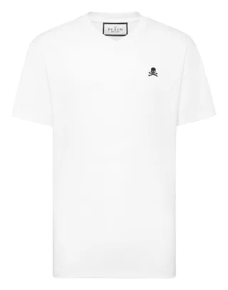 Basic V-Neck T-Shirt Skull