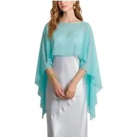 Zaewry Bolero Damen Chiffon Cape Schals für Hochzeitskleider Elegantes Bankett Capelets für Hochzeit Braut Abendkleid Brautkleid Sommer