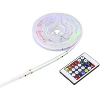 Sygonix LED Stripe COB DIGITAL RGB LED STRIPE, 5M SY-5773494, kürzbar, dimmbar, Memory-Funktion, mit Fernbedienung