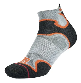 1000 Mile - Herren Fusion Knöchel Repreve Gepolsterte Blasenhemmende Socken - Silber / Orange