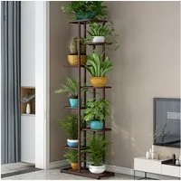 GarveeMore Blumenständer 8-stöckiger Metall-Pflanzenständer, Innen Außen 9 Topfpflanzen-Halter, Etagen-Pflanzenregal Metall-Blumenregal für die Ecke im Wohnzimmer