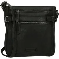Christian Wippermann Umhängetasche Damen Tasche Schultertasche Umhängetasche Crossover Bag (einzeln), Leder Optik Handtasche Schwarz