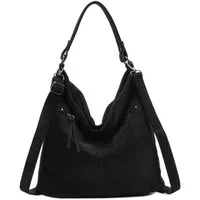 ITALYSHOP24 Schultertasche Damen Tasche Samt Shopper Hobo-Bag Umhängetasche Wildleder-Optik Reise, Crossbody Henkeltasche Beuteltasche Handtasche Velours CrossOver